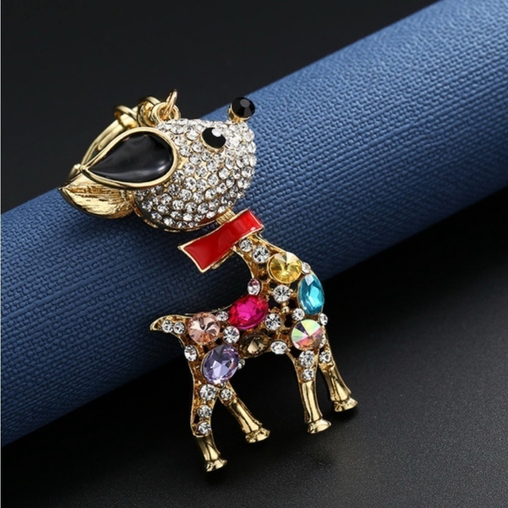Reindeer Keychain Beautiful Rhinestone Deer Keychain - Picture 2 of 3